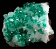 Dioptase on Calcite from Tsumeb Mine, Otavi-Bergland District, Oshikoto, Namibia