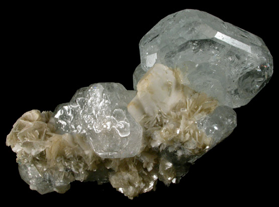 Beryl var. Aquamarine with Albite and Muscovite from Nagar, Hunza Valley, Gilgit District, Gilgit-Baltistan, Pakistan