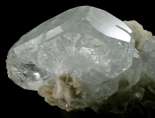 Beryl var. Aquamarine with Albite and Muscovite from Nagar, Hunza Valley, Gilgit District, Gilgit-Baltistan, Pakistan