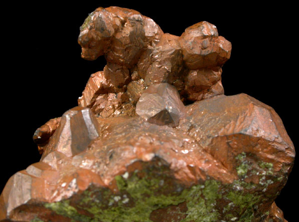 Copper (crystallized) with Epidote from Quincy Mine, Hancock, Keweenaw Peninsula Copper District, Houghton County, Michigan