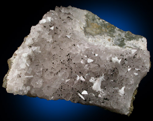 Pectolite, Quartz, Hematite from Prospect Park Quarry, Prospect Park, Passaic County, New Jersey