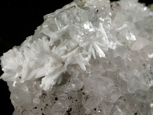 Pectolite, Quartz, Hematite from Prospect Park Quarry, Prospect Park, Passaic County, New Jersey