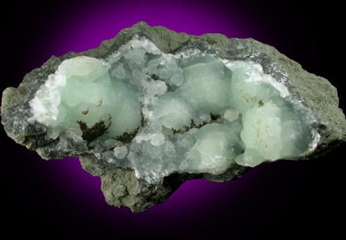 Prehnite with Calcite and Chamosite from Millington Quarry, Bernards Township, Somerset County, New Jersey