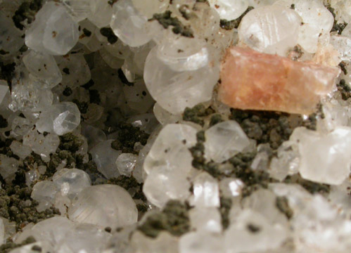 Calcite, Chabazite, Chamosite from Prospect Park Quarry, Prospect Park, Passaic County, New Jersey