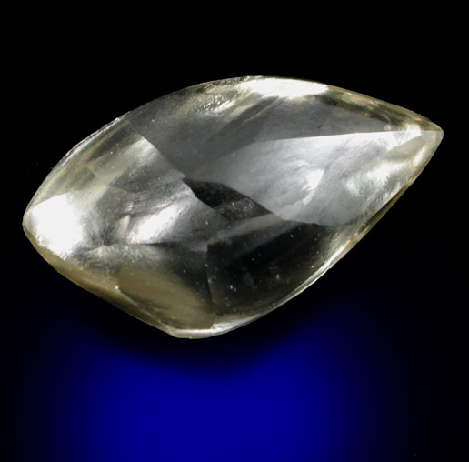 Diamond (1.52 carat yellow-gray teardrop-shaped crystal) from Catoca Mine, Lunda Norte, Angola