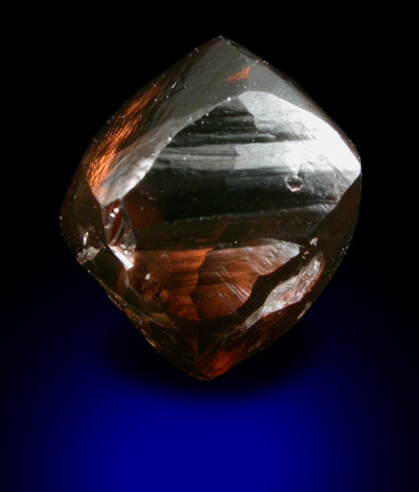 Diamond (3.04 carat gemmy brown octahedral crystal) from Damtshaa Mine, south of the Makgadikgadi Pans, Botswana