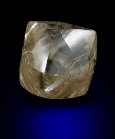 Diamond (1.78 carat yellow-gray octahedral crystal) from Venetia Mine, Limpopo Province, South Africa