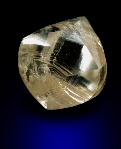 Diamond (1.78 carat yellow-gray octahedral crystal) from Venetia Mine, Limpopo Province, South Africa