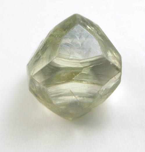 Diamond (1.37 carat yellow-green octahedral crystal) from Venetia Mine, Limpopo Province, South Africa