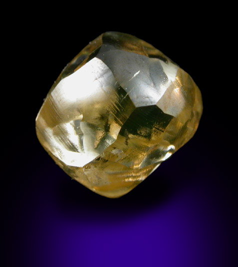 Diamond (1.45 carat orange dodecahedral crystal) from Venetia Mine, Limpopo Province, South Africa