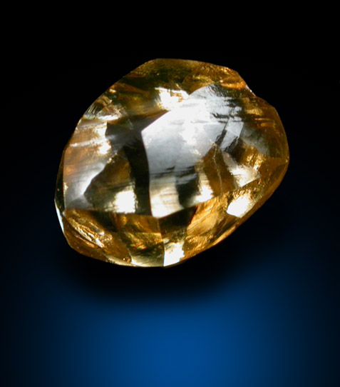 Diamond (0.74 carat orange dodecahedral crystal) from Venetia Mine, Limpopo Province, South Africa