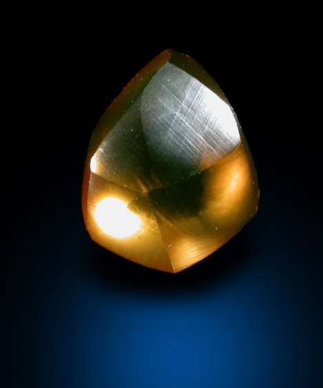 Diamond (1.01 carat orange dodecahedral crystal) from Venetia Mine, Limpopo Province, South Africa