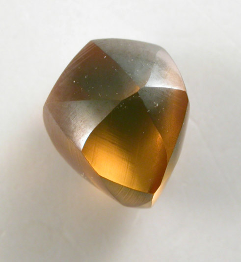 Diamond (1.01 carat orange dodecahedral crystal) from Venetia Mine, Limpopo Province, South Africa