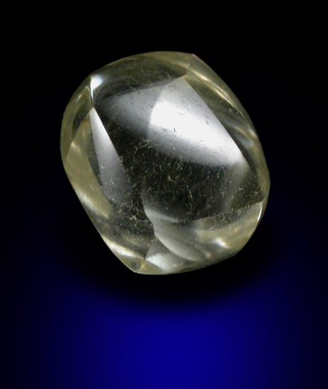 Diamond (1.03 carat yellow-gray dodecahedral crystal) from Venetia Mine, Limpopo Province, South Africa