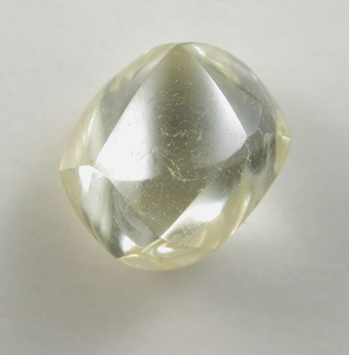 Diamond (1.03 carat yellow-gray dodecahedral crystal) from Venetia Mine, Limpopo Province, South Africa