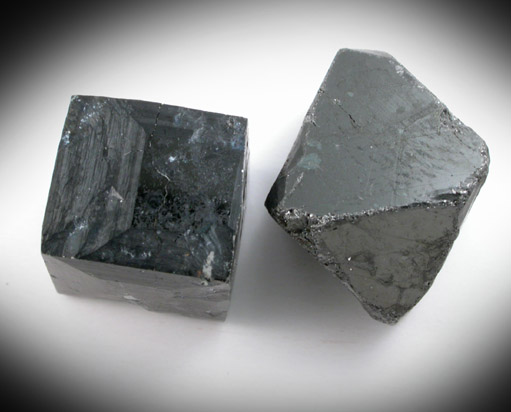 Magnetite Crystals from New York State (octahedral and rare cubic) from Mineville (octahedral) and Balmat (cubic), Essex and St. Lawrence County, New York
