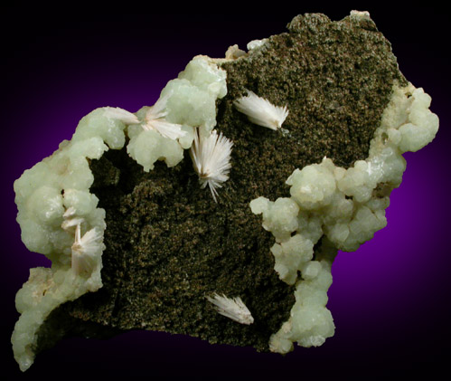 Natrolite and Prehnite from (New Street Quarry), Paterson, Passaic County, New Jersey