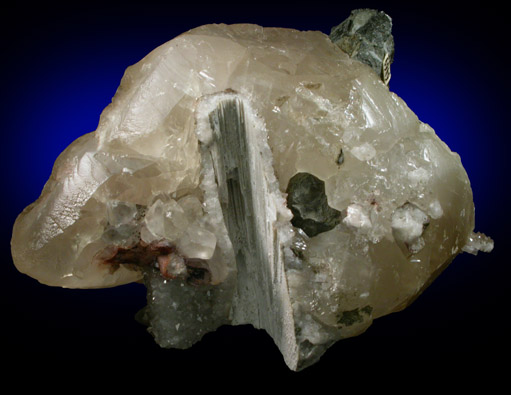 Calcite on Quartz casts after Anhydrite from Prospect Park Quarry, Prospect Park, Passaic County, New Jersey