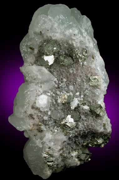 Calcite with Pyrite and Quartz from Nistru-Baita, Aurum, Maramures, Romania