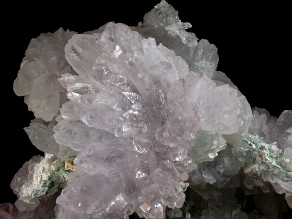 Quartz var. Amethyst Flower with Celadonite from Castelinho Mine, near Frederico Westphalen, Alto Uruguai, Rio Grande do Sul, Brazil