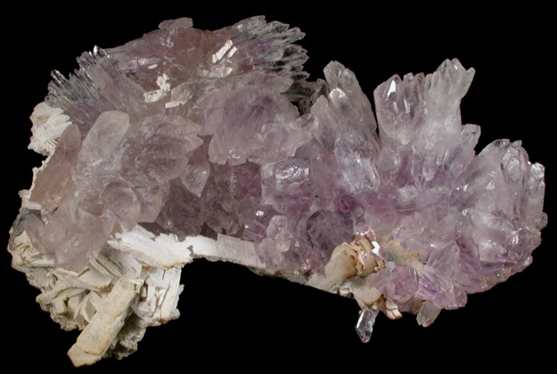 Quartz var. Amethyst Flower with quartz pseudomorphs after Anhydrite from Castelinho Mine, near Frederico Westphalen, Alto Uruguai, Rio Grande do Sul, Brazil