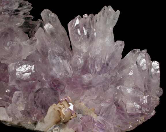 Quartz var. Amethyst Flower with quartz pseudomorphs after Anhydrite from Castelinho Mine, near Frederico Westphalen, Alto Uruguai, Rio Grande do Sul, Brazil