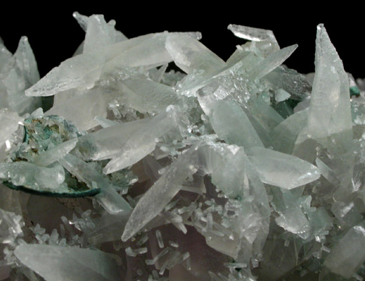 Calcite and Celadonite on Quartz var. Amethyst from Castelinho Mine, near Frederico Westphalen, Alto Uruguai, Rio Grande do Sul, Brazil