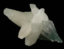 Calcite and Celadonite on Quartz var. Amethyst from Castelinho Mine, near Frederico Westphalen, Alto Uruguai, Rio Grande do Sul, Brazil