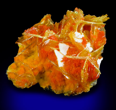 Mimetite on Wulfenite from San Francisco Mine, Cerro Prieto, north of Cucurpe, Sonora, Mexico