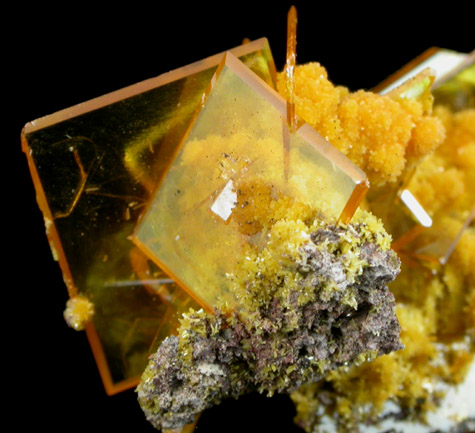 Wulfenite with Mimetite from San Francisco Mine, Cerro Prieto, north of Cucurpe, Sonora, Mexico