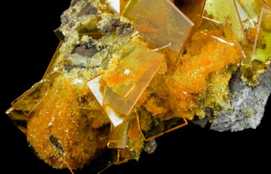 Wulfenite with Mimetite from San Francisco Mine, Cerro Prieto, north of Cucurpe, Sonora, Mexico