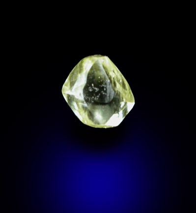 Diamond (0.10 carat fancy-yellow dodecahedral crystal) from Northern Cape Province, South Africa