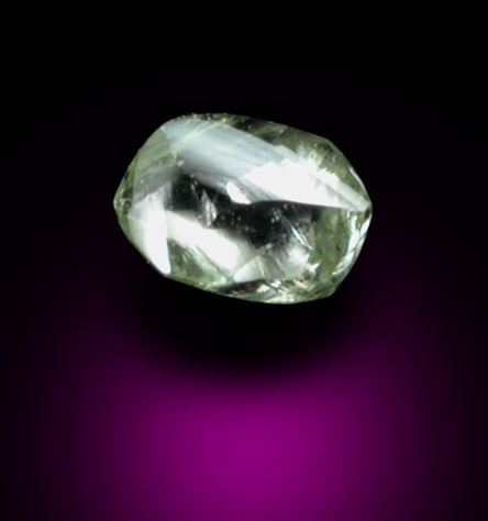 Diamond (0.11 carat green dodecahedral crystal) from Northern Cape Province, South Africa