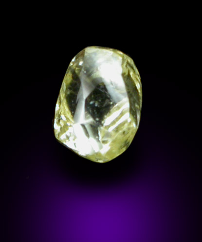 Diamond (0.15 carat fancy-yellow dodecahedral crystal) from Northern Cape Province, South Africa