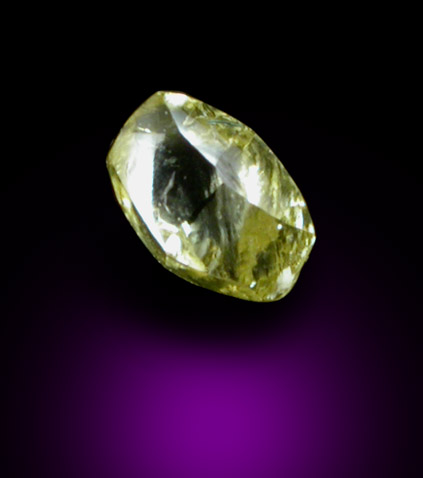 Diamond (0.13 carat fancy-yellow dodecahedral crystal) from Northern Cape Province, South Africa