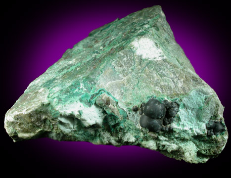 Tenorite var. Melaconite on Chrysocolla from Ray Mine, Mineral Creek District, Pinal County, Arizona