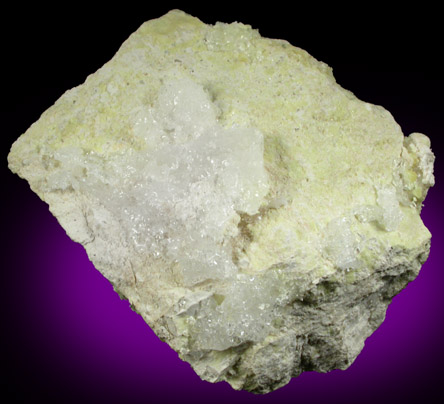 Alum-(K) on Sulfur from Alum Mine, Silver Peak District, Esmeralda County, Nevada