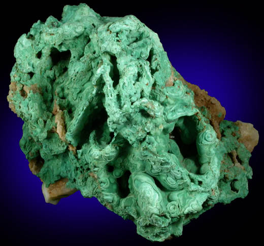 Malachite on Quartz from Blue Wing Mine, South Prospect Shaft, Granville County, North Carolina