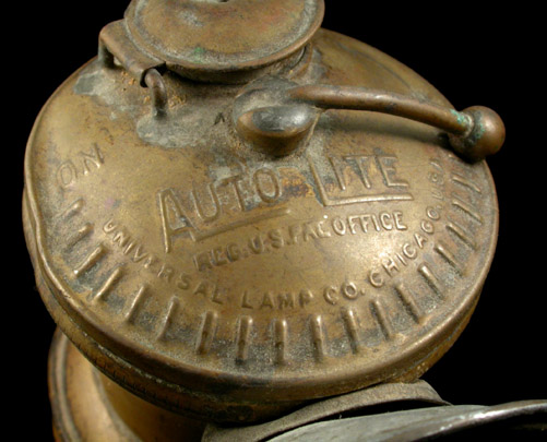 AutoLite Carbide Miner's Lamp from Universal Lamp Company, Chicago, Cook County, Illinois