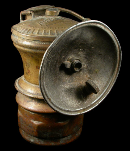 AutoLite Carbide Miner's Lamp from Universal Lamp Company, Chicago, Cook County, Illinois