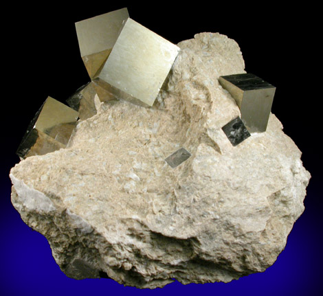 Pyrite in matrix from Mina Ampliacin a Victoria, Navajn, La Rioja, Spain