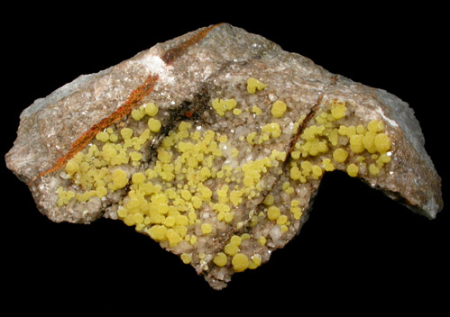 Mimetite and Calcite from San Pedro Corralitos, Casas Grandes, Chihuahua, Mexico