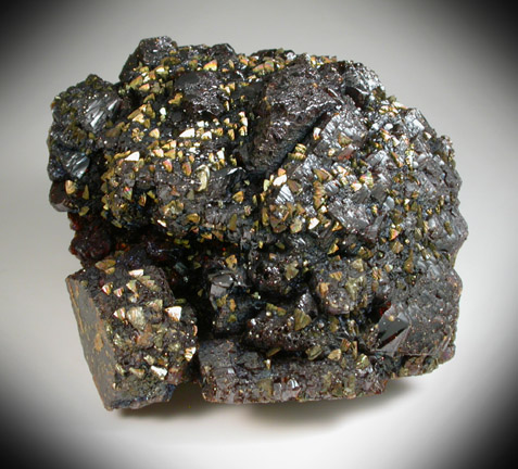 Chalcopyrite on Sphalerite from Ballard Mine, Baxter Springs, Cherokee County, Kansas