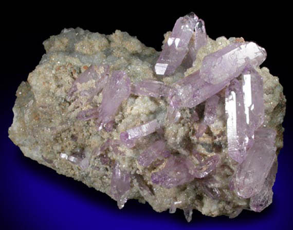 Quartz var. Amethyst on Calcite and Dolomite from Capurru Quarry, Osilo, Sassari Province, Sardinia, Italy