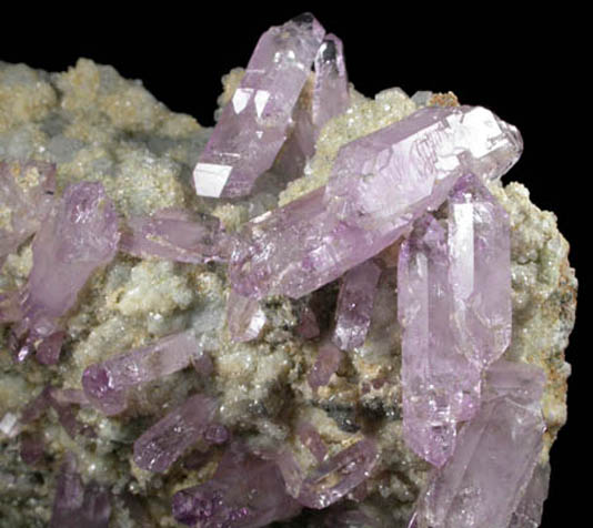 Quartz var. Amethyst on Calcite and Dolomite from Capurru Quarry, Osilo, Sassari Province, Sardinia, Italy