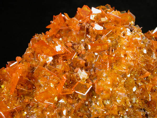 Wulfenite with Mimetite on Barite from Rowley Mine, 20 km northwest of Theba, Painted Rock Mountains, Maricopa County, Arizona