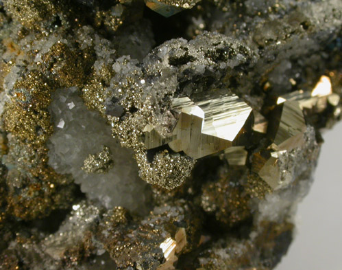 Enargite, Pyrite, Quartz from Julcani Mine, Huancavelica, Peru