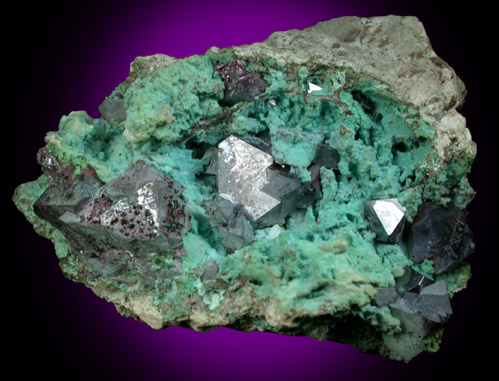 Cuprite on Chrysocolla from Mashamba West Mine, 13 km west of Kolwezi, Katanga Copperbelt, Lualaba Province, Democratic Republic of the Congo