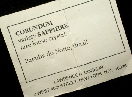 Corundum var. Sapphire from Paraba do Norte, Brazil