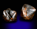 Diamonds (two brown octahedral diamond crystals, 5.63 carats total) from Argyle Mine, Kimberley, Western Australia, Australia